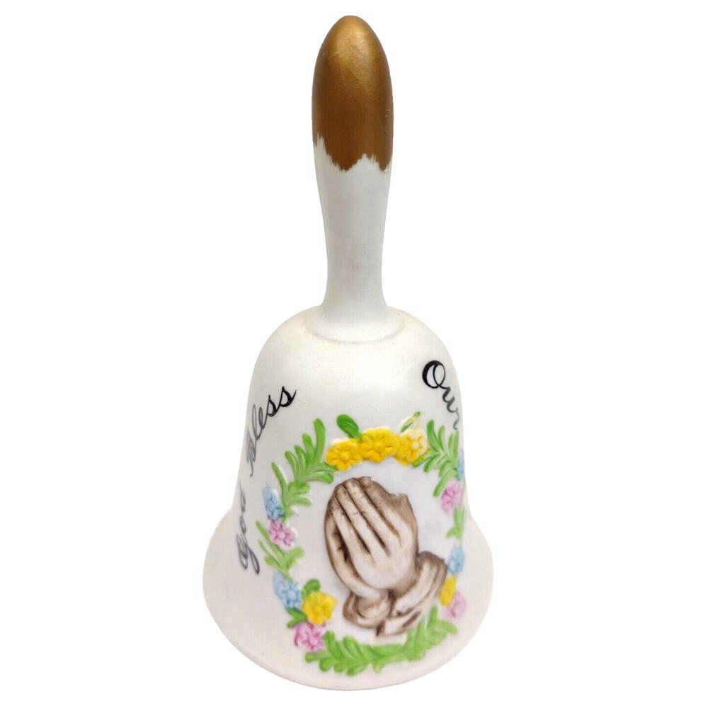 Vintage Collector's Ceramic Bell Brinn's in Pittsburgh "God Bless Our Home" EUC